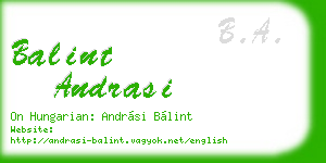 balint andrasi business card