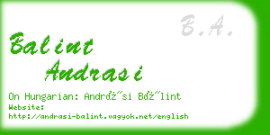 balint andrasi business card